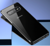 Луксозен силиконов калъф / гръб / TPU Baseus Shining Case за Samsung Galaxy S10 - прозрачен / черен кант