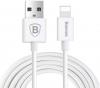 Оригинален USB кабел BASEUS за зареждане и пренос на данни 2в1 2m за Apple iPhone 7 / iPhone 8 / iPhone 7 Plus / iPhone 8 Plus / iPhone X - бял