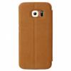 Луксозен кожен калъф Flip тефтер S-View Baseus Terse Leather Case за Samsung Galaxy S6 Edge G925 - кафяв със стойка