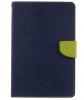Кожен калъф Flip тефтер Mercury GOOSPERY Fancy Diary със стойка за Samsung Galaxy Tab A 8.0" T350 - син със зелено