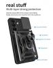 Удароустойчив гръб TPU кейс Slide Camera Case Magnetic Finger Ring Car Holder за Samsung Galaxy A05s - черен