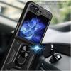 Удароустойчив гръб TPU кейс Magnetic Finger Ring Car Holder за Samsung Galaxy Z Flip 5 - черен
