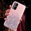 Силиконов калъф / гръб / TPU Brillant Clear Case за Samsung Galaxy A02s - Розов / сребрист брокат