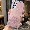 Силиконов калъф / гръб / TPU Brillant Clear Case за Samsung Galaxy S21 Plus - Розов / сребрист брокат