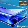 Магнитен калъф Bumper Case 360° FULL за Samsung Galaxy Note 9 - прозрачен / синя рамка
