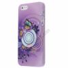 Заден предпазен капак за Apple Iphone 4, 4s - лилав с цветя и пеперуди