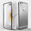 Луксозен твърд гръб за Apple iPhone 6 / iPhone 6S - прозрачен / сребрист кант