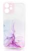 Луксозен силиконов калъф / гръб / TPU кейс Watercolor Marble за Samsung Galaxy S21 Ultra - прозрачен / лилави нишки