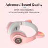 Стерео LED слушалки Bluetooth Cat Ear CT-86 / Wireless Headphones / безжични LED слушалки Cat Ear CT-86 - розови