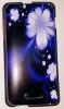 Силиконов калъф / гръб / TPU за HTC Desire 620 - лилав / бели цветя