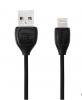 Оригинален USB кабел REMAX Lesu RC-050i 1m / USB Charging Data Cable за Apple iPhone 5 / iPhone 5S / iPhone SE / iPhone 6 / iPhone 6 Plus / iPhone 7 / iPhone 7 Plus - черен