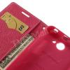 Кожен калъф Flip тефтер Mercury GOOSPERY Fancy Diary със стойка за HTC Desire 516 - розов със силиконов гръб