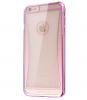 Луксозен твърд гръб / капак / MEEPHONG за Apple iPhone 6 4.7'' - прозрачен с розов кант