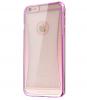 Луксозен твърд гръб / капак / MEEPHONG за Apple iPhone 6 Plus 5.5'' - прозрачен с розов кант