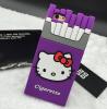 Силиконов калъф / гръб / TPU 3D Hello Kitty Series за Apple iPhone 5 / iPhone 5S - Cigarette / лилав
