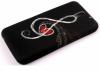 Силиконов калъф / гръб / TPU за HTC Desire 610 - черен / музикални ноти