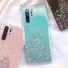 Силиконов калъф / гръб / TPU за Huawei P30 Lite - брокат / мента