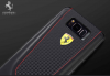 Оригинален кожен твърд гръб Ferrari за Samsung Galaxy S8 Plus G955 - черен / carbon