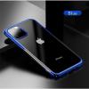 Луксозен твърд гръб Baseus Glitter Clear Case за Apple iPhone 11 Pro 5.8 - прозрачен / син кант