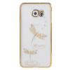 Луксозен твърд гръб KINGXBAR Swarovski Diamond за Samsung Galaxy S7 Edge G935 / Galaxy S7 Edge - прозрачен със златен кант / Dragonfly