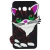 Силиконов калъф / гръб / TPU 3D за Samsung Galaxy J3 2016 J320 - Cat / черен
