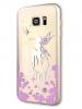 Луксозен силиконов калъф / гръб / TPU KINGXBAR с камъни Swarovski за Samsung Galaxy S7 G930 - прозрачен / фея / лилави цветя