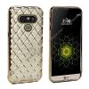 Силиконов калъф / гръб / TPU 3D за LG G5 - прозрачен със златист кант / ромб