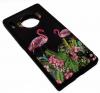 Луксозен силиконов калъф / гръб / TPU за Huawei Mate 30 Pro - черен с цветя и фламинго
