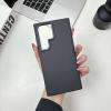 Луксозен гръб / кейс / Troy Case с безжично зареждане MagSafe за Samsung Galaxy S25 Ultra - черен / carbon