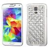 Силиконов калъф / гръб / TPU за Samsung Galaxy S5 G900 / Galaxy S5 Neo G903 - бял с камъни / Big Diamond