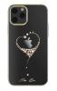 Луксозен твърд гръб KINGXBAR Swarovski Diamond Wish Series за Apple iPhone 13 Pro Max 6.7" - прозрачен със златист кант / сърце