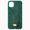 Луксозен твърд гръб Swarovski за Apple iPhone 12 /12 Pro 6.1'' - тъмно зелен / камъни