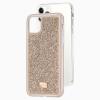 Луксозен твърд гръб Swarovski за Apple iPhone 12 /12 Pro 6.1'' - златист / камъни 