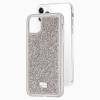 Луксозен твърд гръб Swarovski за Apple iPhone 12 /12 Pro 6.1'' - сребрист / камъни 