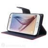Кожен калъф Flip тефтер Mercury GOOSPERY Fancy Diary със стойка за Samsung Galaxy S6 Edge G925 - червен