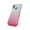 Силиконов калъф / гръб / TPU за Huawei P30 Lite - преливащ / сребристо и розово / брокат