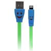 USB кабел / USB Charging Cable за Apple iPhone 5 / iPhone 5S / iPhone 5C / iPhone 6 - зелен / Smiley Face