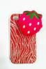 Заден предпазен капак за Apple iPhone 4 - блестящ с плюшена ягода