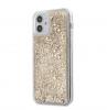 Луксозен гръб 3D Guess Glitter Case за Apple iPhone 12 Pro Max 6.7'' - прозрачен / златист брокат