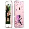 Луксозен силиконов калъф / гръб / TPU с камъни за Apple iPhone 6 / iPhone 6S - фея / пеперуди