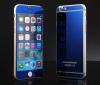 Стъклен скрийн протектор / 9H Tempered Glass Colorful Mirror Screen Protector / 2 в 1 за Apple iPhone 6 / iPhone 6S - син / Blue / лице и гръб