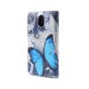 Кожен калъф Flip тефтер Flexi със стойка за HTC Desire 526G - Синя пеперуда