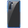 Луксозен силиконов калъф / гръб / TPU за Samsung Galaxy Note 10 N970 - прозрачен / син кант
