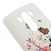 Силиконов калъф / гръб / TPU за LG G3 D850 - бял с пеперуди