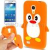 Силиконов калъф / гръб / TPU 3D за Samsung Galaxy S4 Mini I9190 / I9195 / I9192 - penguin / оранжев