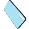 Луксозен стъклен твърд гръб за Samsung Galaxy A7 2018 A750F - светло син