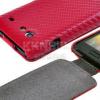 Кожен калъф тип Flip за Samsung Galaxy S Advance I9070 - Carbon Fiber червен