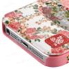 Луксозен кожен калъф Flip тефтер S-View BASEUS Blossom Case за Apple iPhone 5 / iPhone 5S - розов с рози