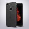 Луксозен силиконов калъф / гръб / TPU за Apple iPhone 5 / iPhone 5S / iPhone SE - черен / имитиращ кожа