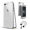 Магнитен калъф Bumper Case 360° FULL за Apple iPhone 7 Plus / iPhone 8 Plus - прозрачен / сребриста рамка